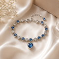 Azure Heart Charm Bracelet